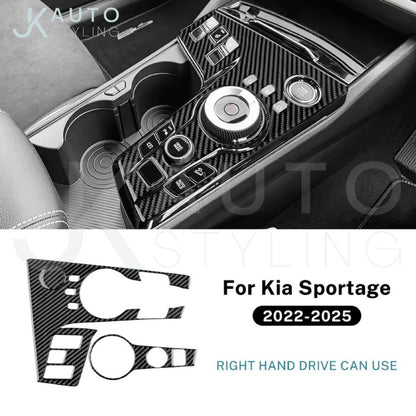 Kia Sportage 2022-2025 Carbon Fibre Centre Console Cup Holder Control Panel Trim
