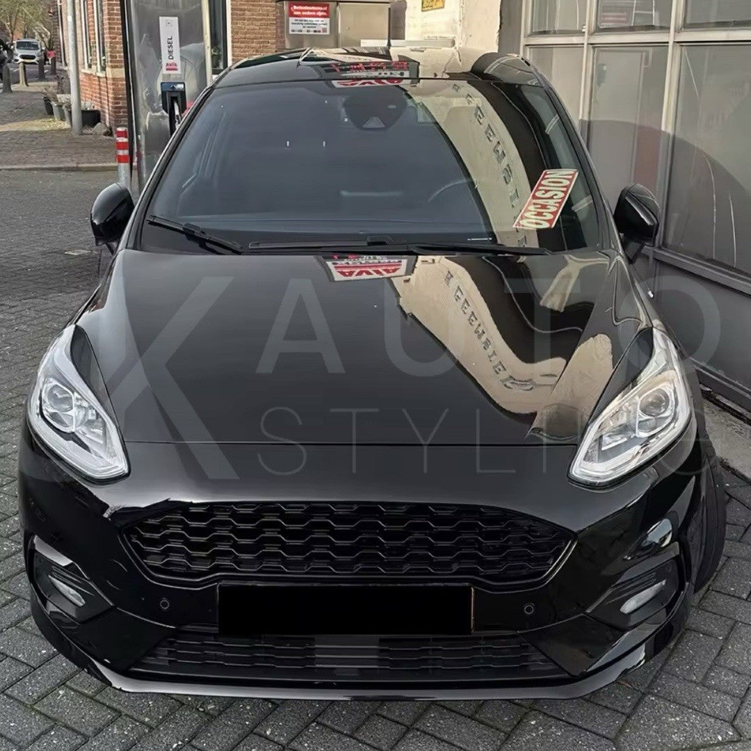 Ford Fiesta MK8 2017-2020 Gloss Black Headlight Eyelid Eyebrows 2pcs