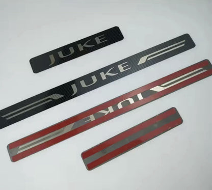 Nissan Juke Carbon Fibre Effect Stainless Steel Door Sill Scuff Plates Protector
