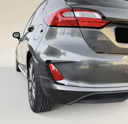 Ford Fiesta MK8 MK8.5 Gloss Black Rear Bumper Canards Reflector Surrounds 2pcs