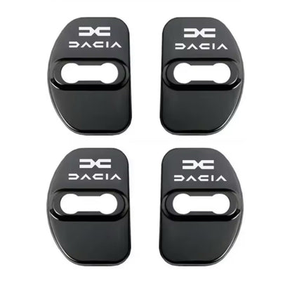 Dacia Black Stainless Steel Door Lock Protector Covers Accessories 4pcs