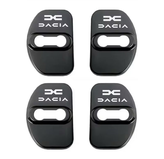 Dacia Black Stainless Steel Door Lock Protector Covers Accessories 4pcs