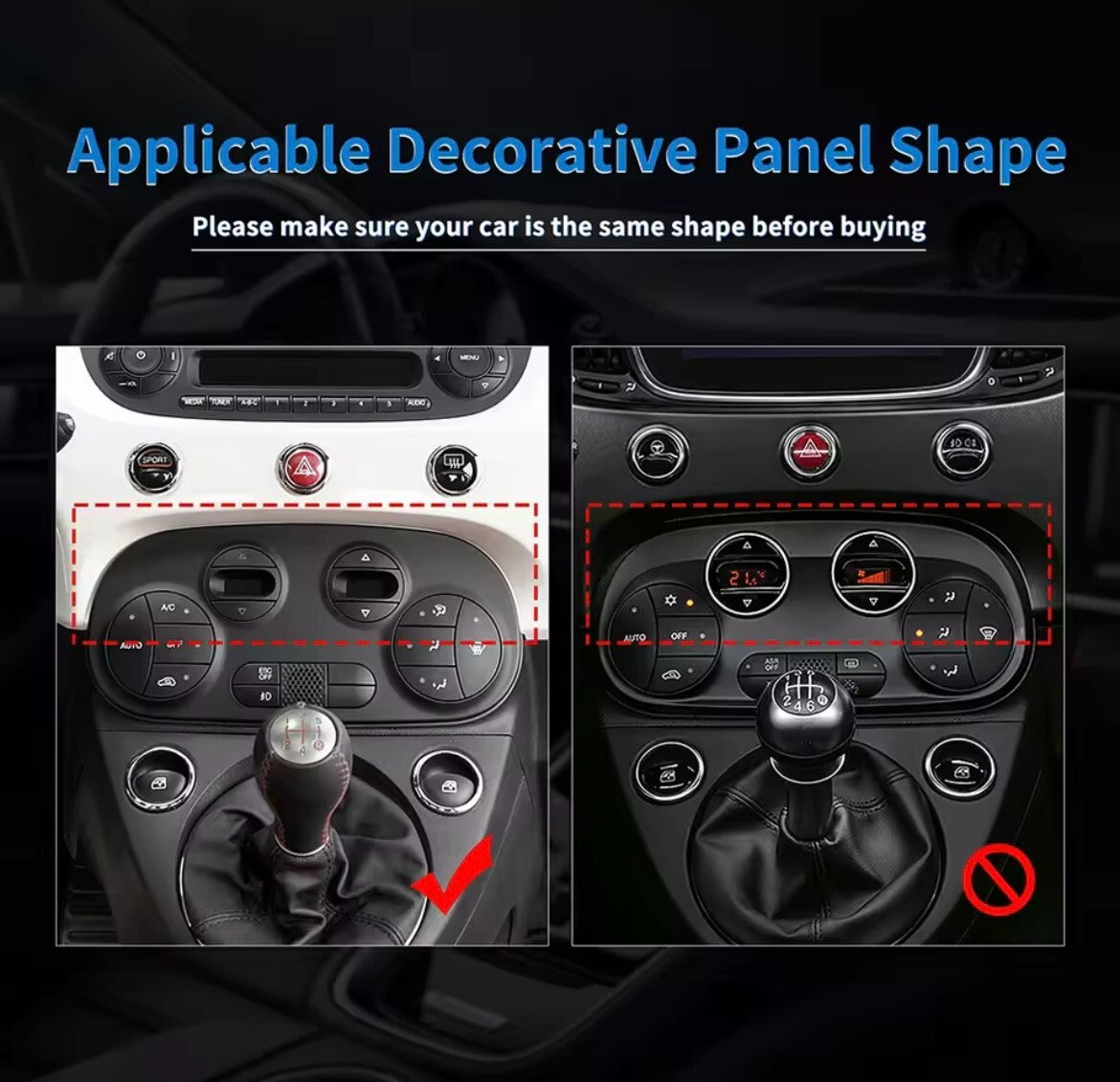 Fiat 500 Abarth 595 Carbon Fibre Centre Console Air Con Control Panel Trim