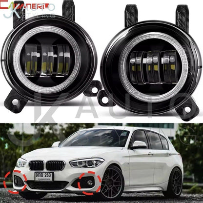 BMW 1 Series F20 F21 2011-2015 Amber + Yellow Halo Lights Front Fog DRL Angel