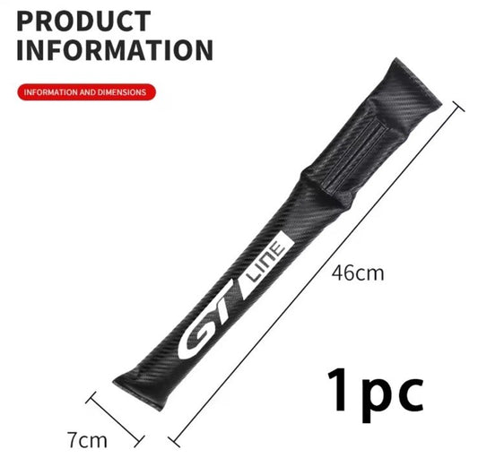 GT Line Seat Gap Filler Pad PU Leather Carbon Effect For Peugeot GT Line White
