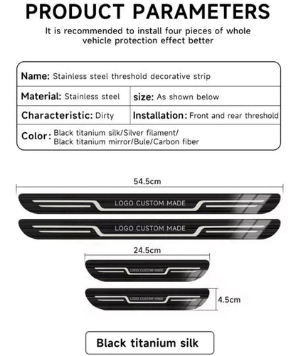 4Pcs Jaecoo J7 Stainless Steel Door Sill Protective Scuff Plates Carbon Fibre