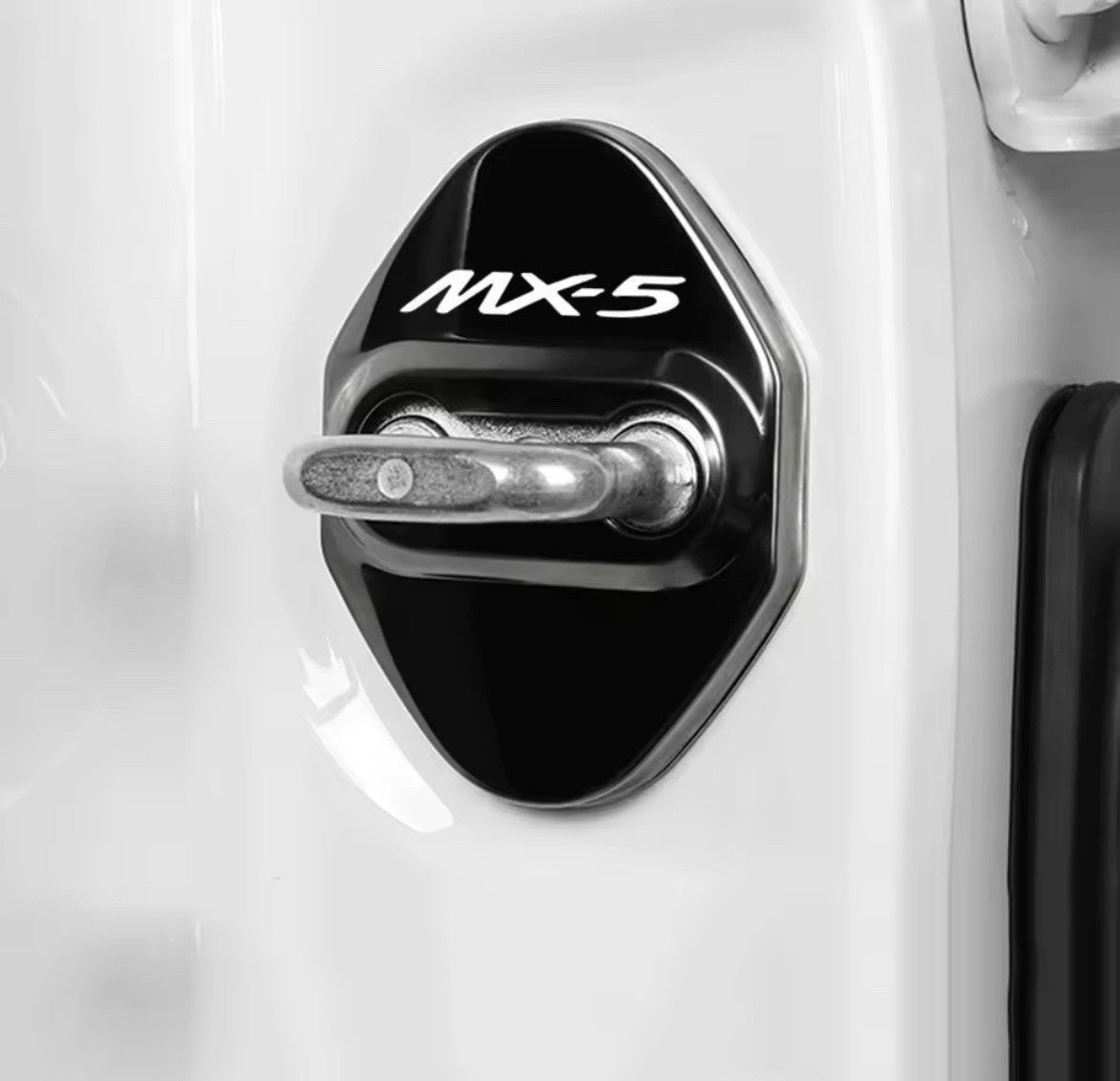 Mazda MX-5 Black Stainless Steel Door Lock Protector Covers Accessories 2pcs