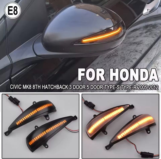 Honda Civic MK8 2005-2012 Dynamic LED Sequential Mirror Indicators Smoked 2pcs
