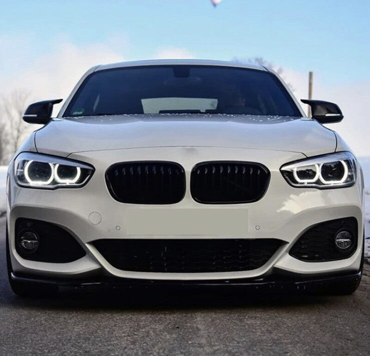 BMW 1 Series F20 F21 LCI 2015-2019 M Sport Gloss Black Front Splitter Bumper Lip
