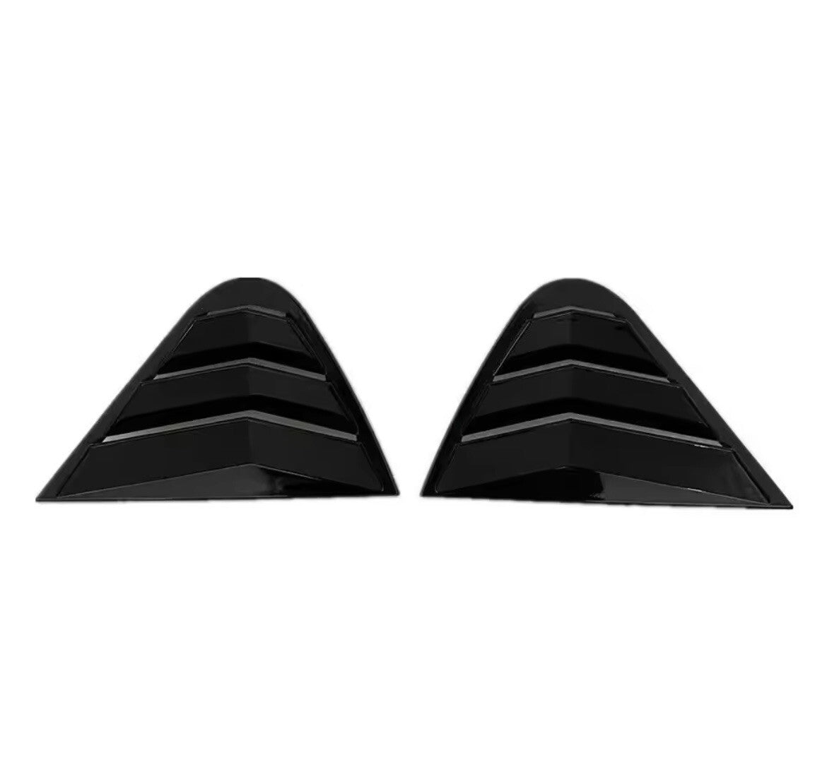 Seat Ibiza 2008-2012 5 Door Gloss Black Rear Window Louver Vent Covers 2pcs