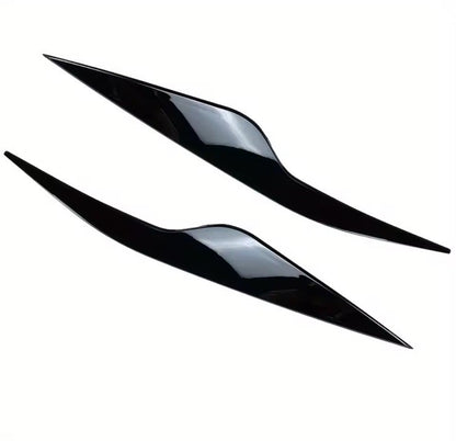 Ford Focus MK2 MK2.5 2008-2011 Gloss Black Headlight Eyelid Eyebrows 2pcs