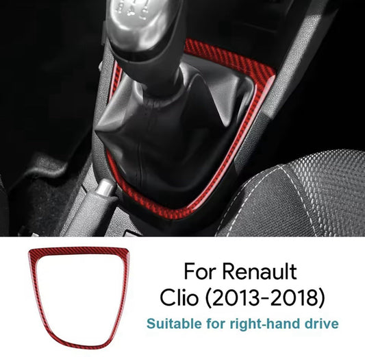 Renault Clio 2013-2018 Red Carbon Fibre Centre Console Gear Panel Surround Trim