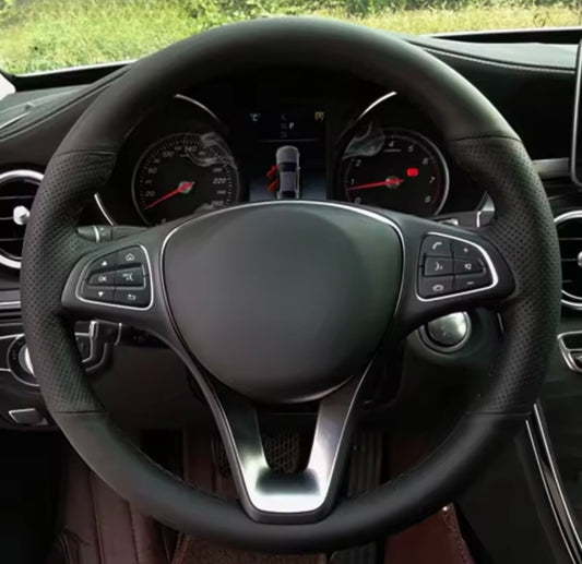 Mercedes ABCEV Class CLA GLA GLC Steering Wheel Cover Self Stitch Choose Colour