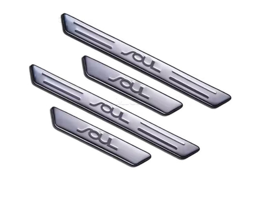 Kia Soul Stainless Steel Door Sill Protector Strips Scuff Plates 4pcs