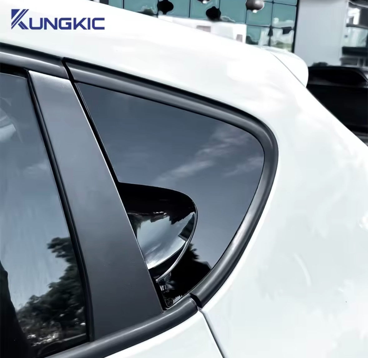 Seat Leon MK2 2005-2012 Gloss Black Rear Side Windows Vinyl Overlay