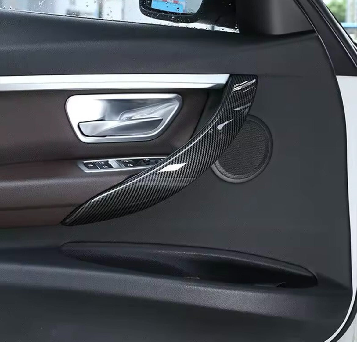 BMW 4 Series F32 F33 F36 2014-2019 Carbon Fibre Door Grab Handle Trim Covers 2pc