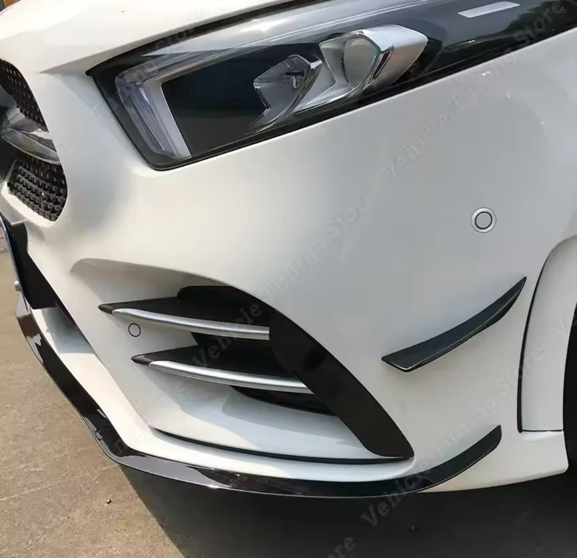 Mercedes A Class W177 V177 2019-2022 A35 AMG Gloss Black Front Splitter Aero Lip