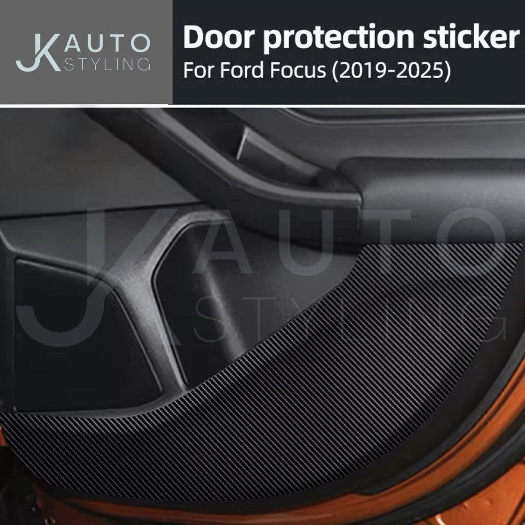 Ford Focus MK4 2019-2025 Carbon Fibre Vinyl Lower Interior Door Card Wrap 4pcs