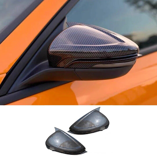 Ford Focus MK4 2019-2021 Carbon Fibre Effect Mirror Caps Horn Style Aero Blade