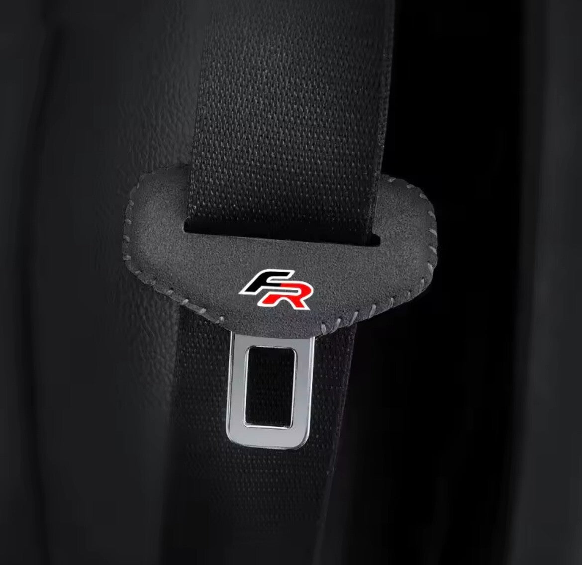 Seat FR Seatbelt Buckle Cover For Ibiza Leon Ateca Arona Mii FR 2pcs Black