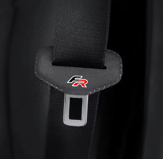 Seat FR Seatbelt Buckle Cover For Ibiza Leon Ateca Arona Mii FR 2pcs Black
