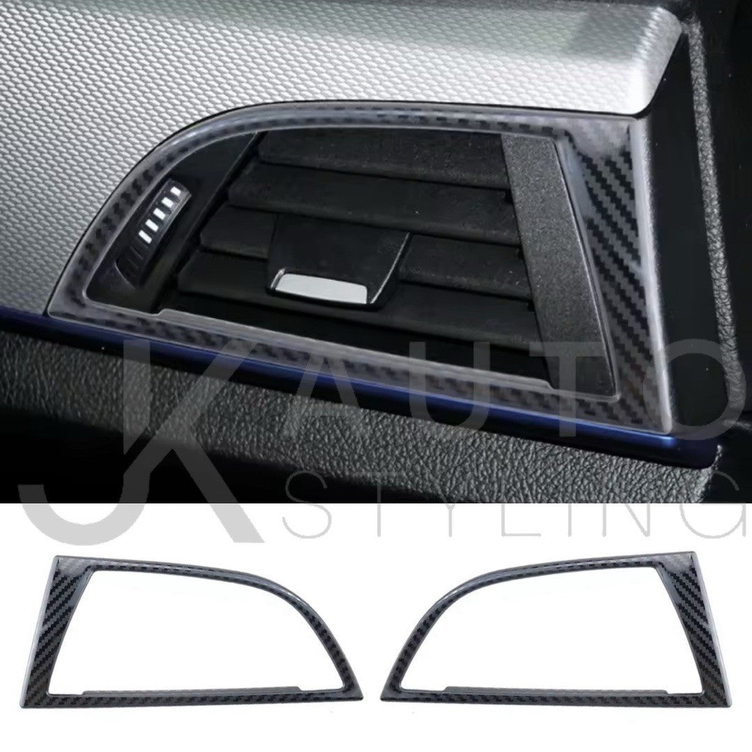 BMW 1 Series F20 F21 Carbon Fibre Effect Dashboard Side Vent Surrounds 2pcs