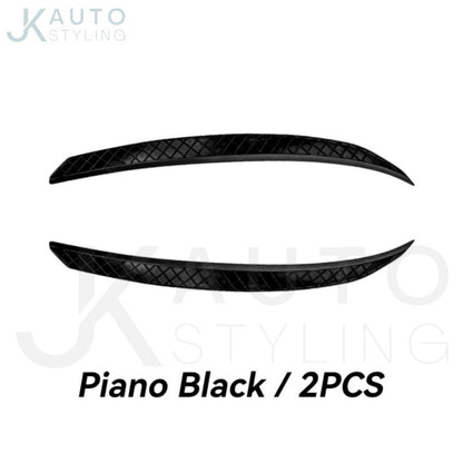 Ford Focus MK2 MK2.5 2009-2011 Gloss Black Headlight Bumper Eyelids Eyebrows 2pc