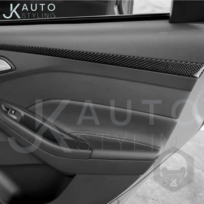 Ford Focus MK3.5 2015-2018 Carbon Fibre Interior Door Card Trim Overlay Full Set