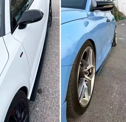 Mercedes C Class W205 2015+ 4 Door Gloss Black Side Skirts Extensions Universal