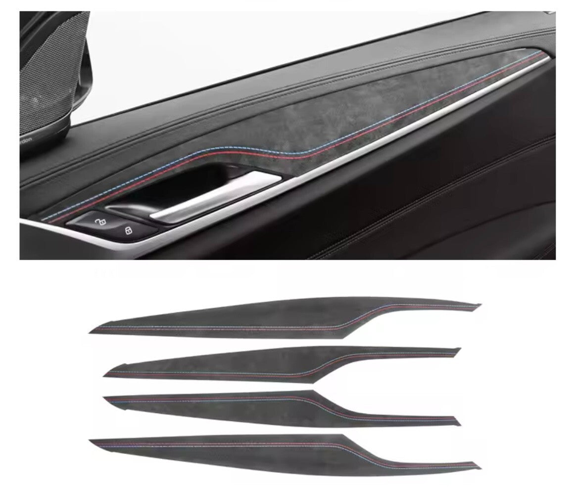 BMW 5 Series G30 G38 2018-2023 Black Alcantara Door Card Panel Trim Cover