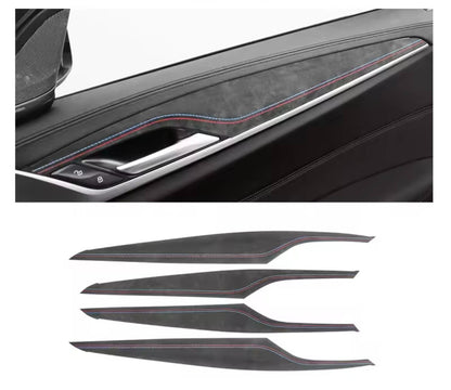 BMW 5 Series G30 G38 2018-2023 Black Alcantara Door Card Panel Trim Cover