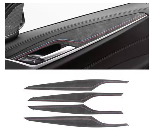 BMW 5 Series G30 G38 2018-2023 Black Alcantara Door Card Panel Trim Cover