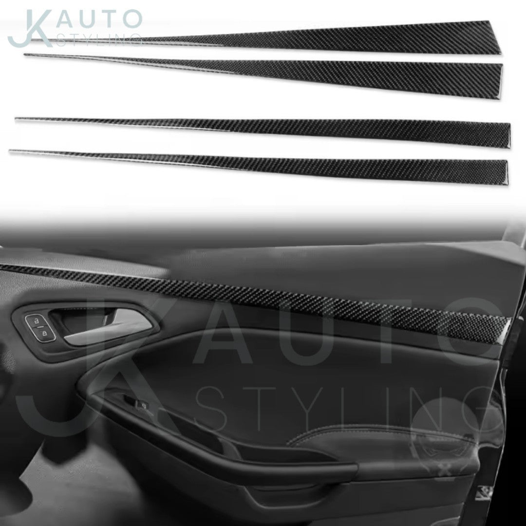 Ford Focus MK3.5 2015-2018 Carbon Fibre Interior Door Card Trim Overla ...