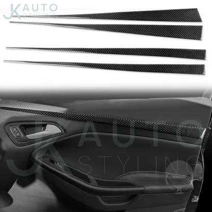 Ford Focus MK3.5 2015-2018 Carbon Fibre Interior Door Card Trim Overlay Full Set