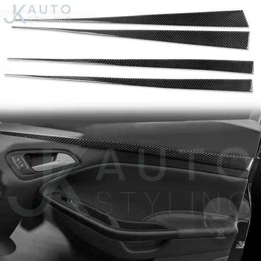 Ford Focus MK3.5 2015-2018 Carbon Fibre Interior Door Card Trim Overlay Full Set