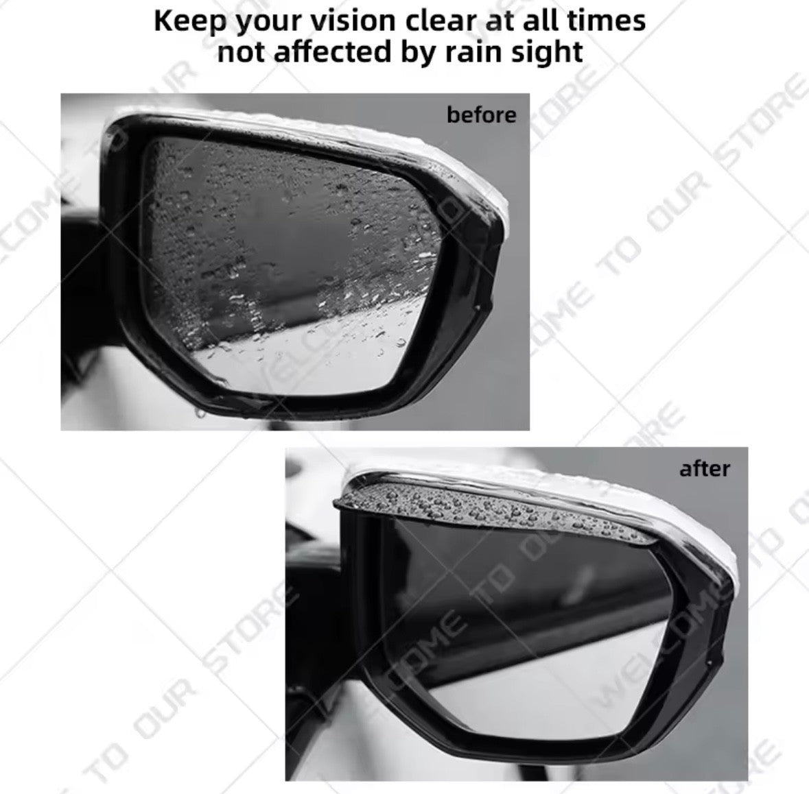 Ford Red Zetec S Wing Mirror Visor Rain Cover Shield Carbon Fibre 2pcs