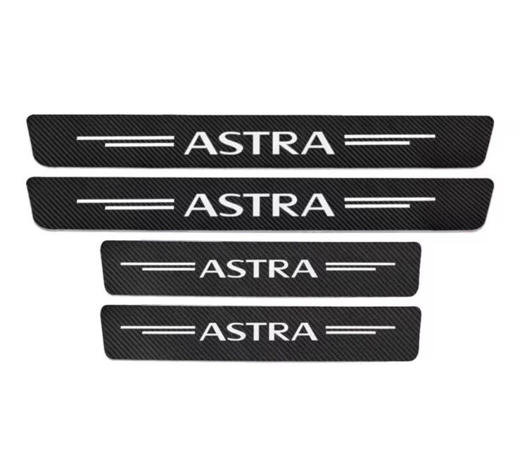 4pcs Vauxhall Astra Carbon Fibre Effect Car Door Sill Protective Strips