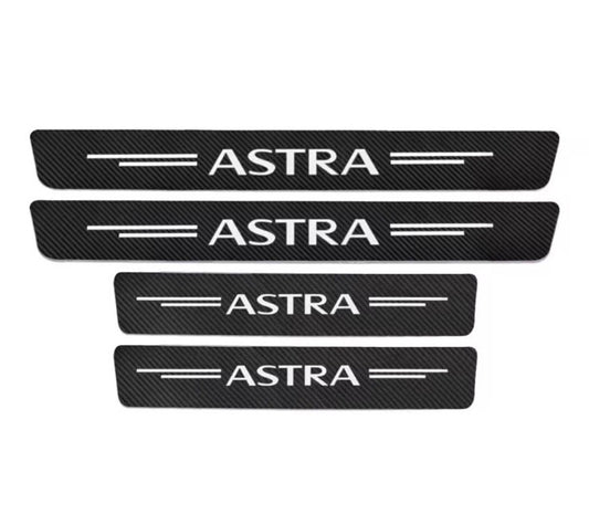 4pcs Vauxhall Astra Carbon Fibre Effect Car Door Sill Protective Strips