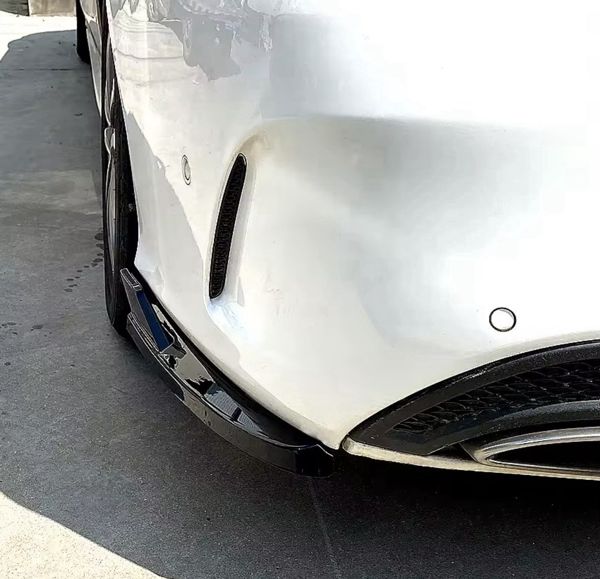 Gloss Black Rear Spats Bumper Side Splitters For Mercedes C Class W205 2015-2021