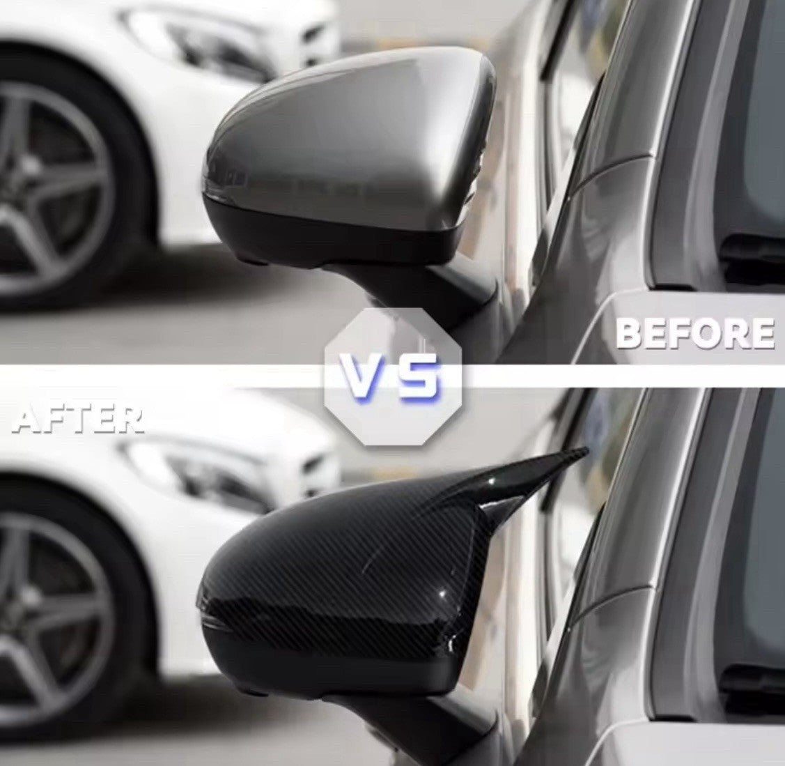 Mercedes A Class W177 CLA C118 19-21 Gloss Black M Style Sport Wing Mirror Caps