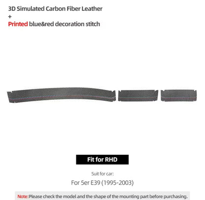 BMW 5 Series E39 1995-2003 Carbon Fibre Effect Centre Dashboard Panel Trim Cover