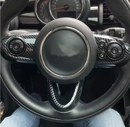 Mini Cooper F54 F55 F56 F57 F60 Carbon Fibre Steering Wheel Trim Set - Style B