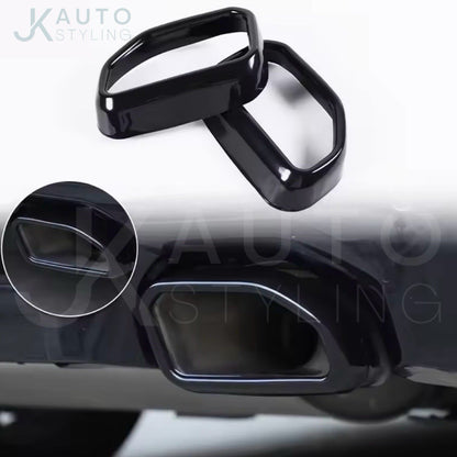 Gloss Black Stainless Steel Exhaust Tip Covers For BMW X3 G01 X4 G02 2022-2025