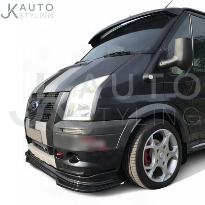 GLOSS BLACK FRONT SPLITTER LIP FOR FORD TRANSIT 2002-2013 BUMPER LIP