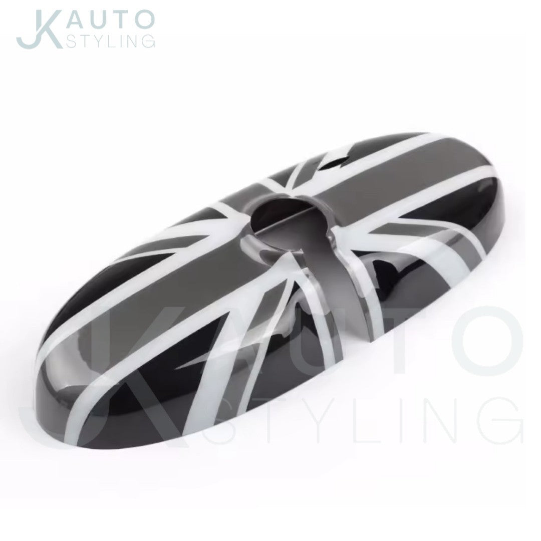 Grey Union Jack Rearview Mirror Case Cover For Mini R55 R56 R57 R60 R61