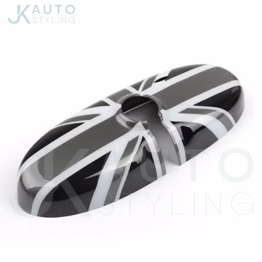 Grey Union Jack Rearview Mirror Case Cover For Mini R55 R56 R57 R60 R61