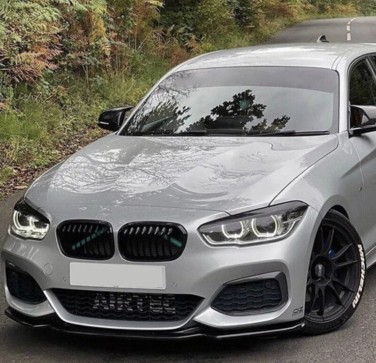 BMW 1 Series F20 F21 LCI 2015-2019 M Sport Gloss Black Front Splitter Bumper Lip