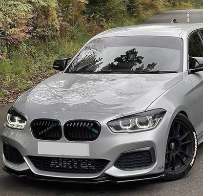 BMW 1 Series F20 F21 LCI 2015-2019 M Sport Gloss Black Front Splitter Bumper Lip