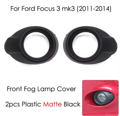 Ford Focus MK3 2011-2014 Matt Black Front Fog Light Surrounds Trims 2pcs