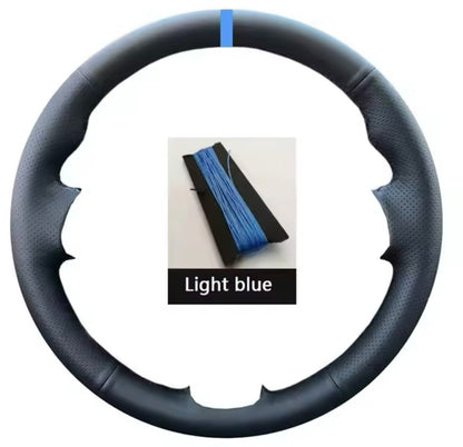 Ford Fiesta MK8 Focus MK4 Kuga Puma PU Leather Steering Wheel Cover Self Stitch